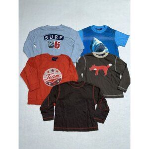 Huge Lot of 5 Mini Boden Boys Long Short sleeve Shirts Size 3-4 EUC